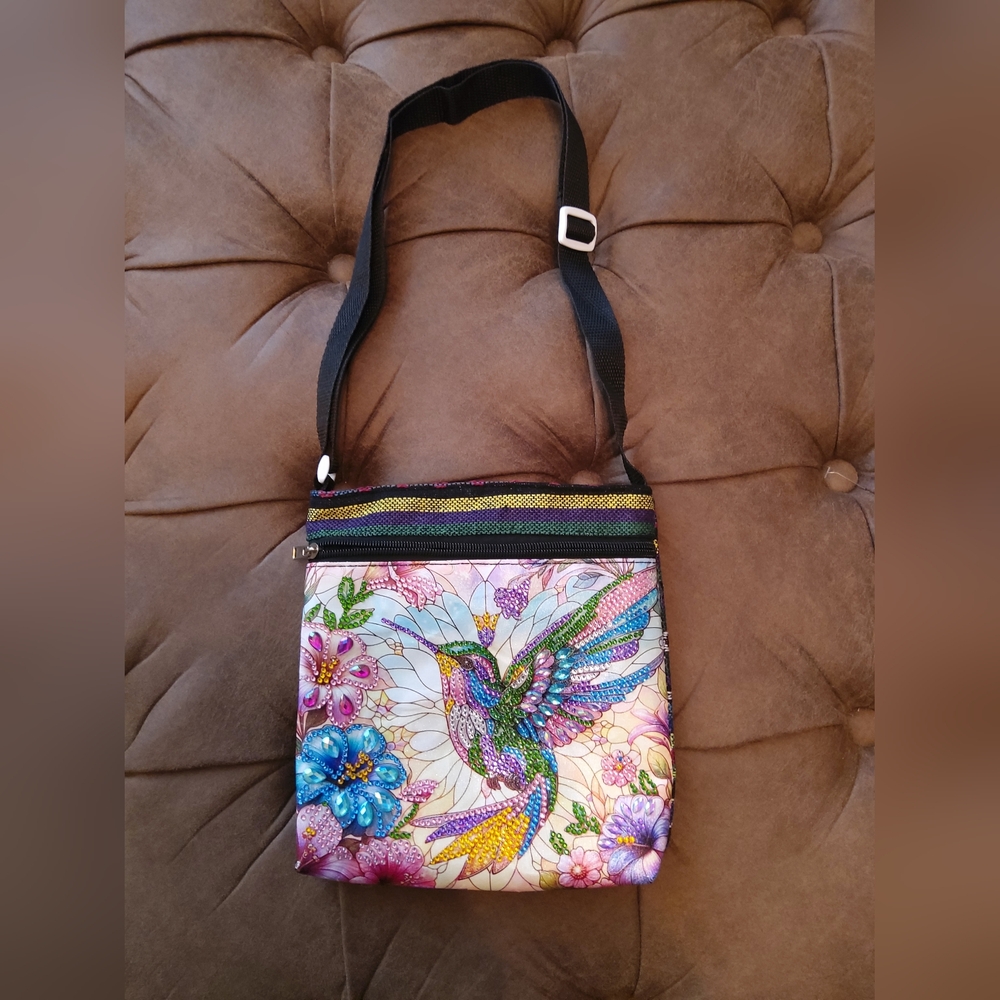 Colorful Hummingbird Adjustable Strap Bag - Multicolor - Picture 2 of 6